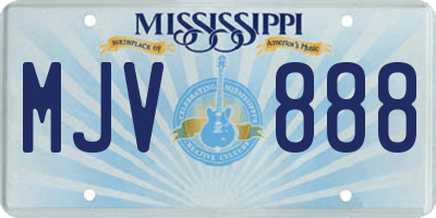 MS license plate MJV888