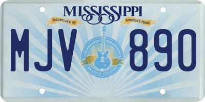 MS license plate MJV890