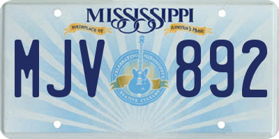 MS license plate MJV892