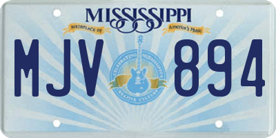 MS license plate MJV894