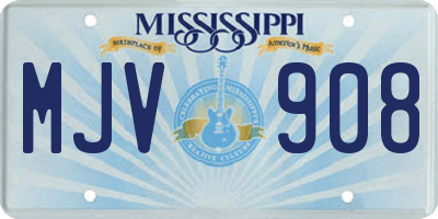 MS license plate MJV908