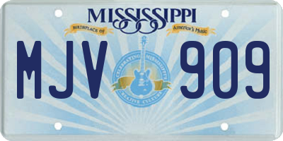 MS license plate MJV909