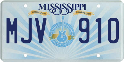 MS license plate MJV910