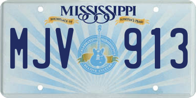 MS license plate MJV913