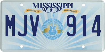 MS license plate MJV914