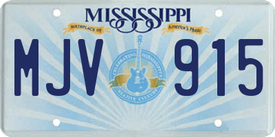 MS license plate MJV915