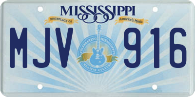 MS license plate MJV916