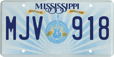 MS license plate MJV918