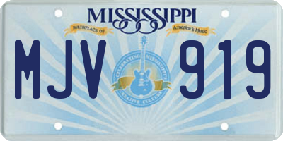 MS license plate MJV919