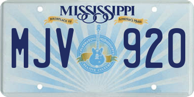 MS license plate MJV920
