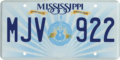 MS license plate MJV922