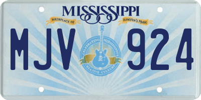 MS license plate MJV924