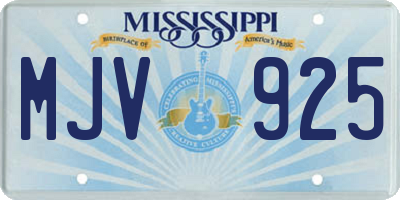MS license plate MJV925