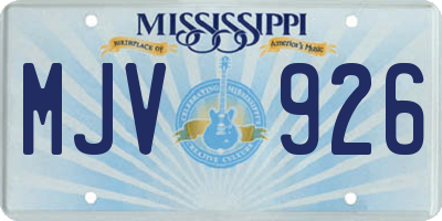 MS license plate MJV926