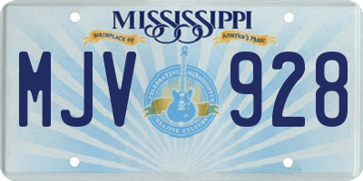 MS license plate MJV928