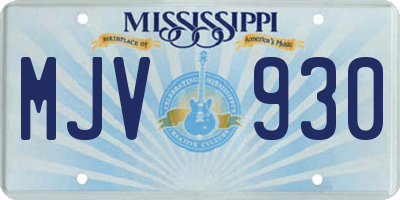 MS license plate MJV930