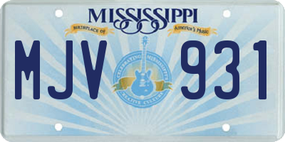 MS license plate MJV931