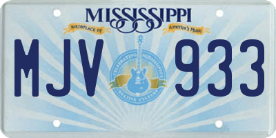 MS license plate MJV933
