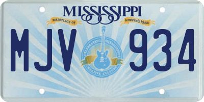 MS license plate MJV934