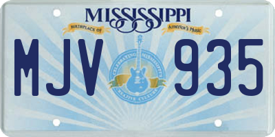MS license plate MJV935