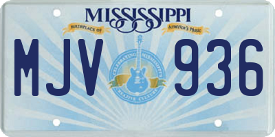 MS license plate MJV936