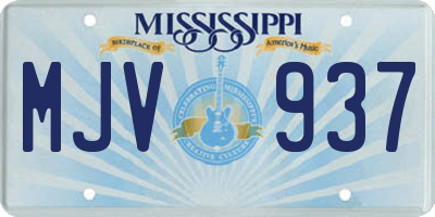 MS license plate MJV937