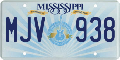 MS license plate MJV938