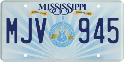 MS license plate MJV945