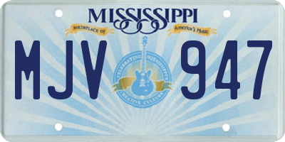 MS license plate MJV947