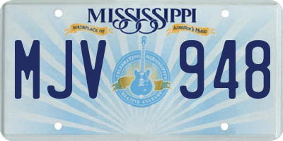 MS license plate MJV948