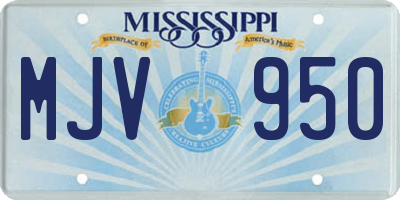 MS license plate MJV950