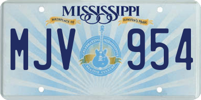 MS license plate MJV954