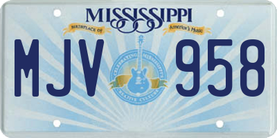 MS license plate MJV958