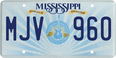 MS license plate MJV960