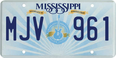 MS license plate MJV961