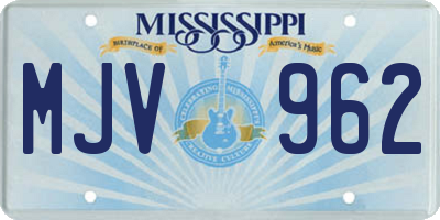 MS license plate MJV962