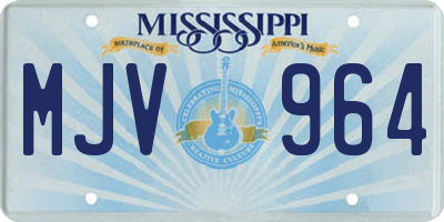 MS license plate MJV964
