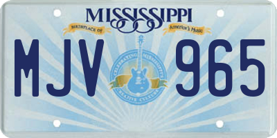 MS license plate MJV965