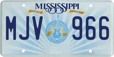 MS license plate MJV966