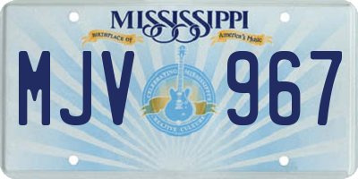 MS license plate MJV967