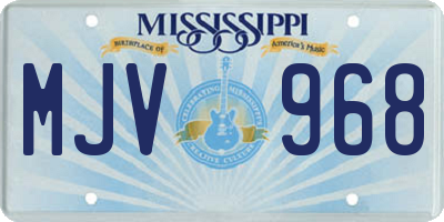 MS license plate MJV968