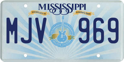 MS license plate MJV969