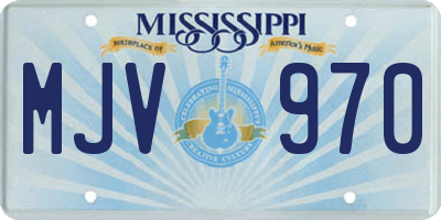 MS license plate MJV970