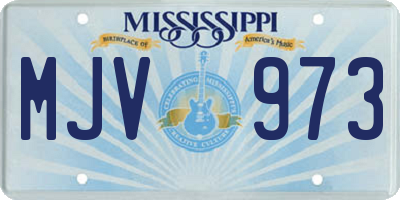 MS license plate MJV973