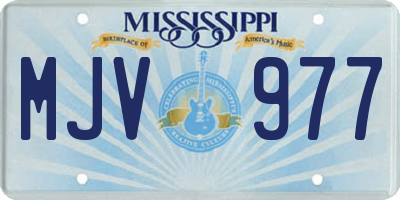 MS license plate MJV977