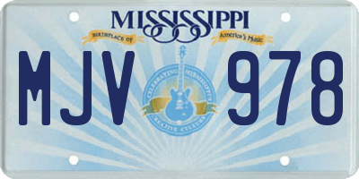 MS license plate MJV978