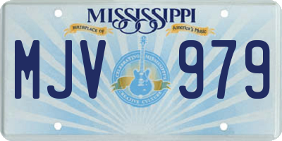 MS license plate MJV979