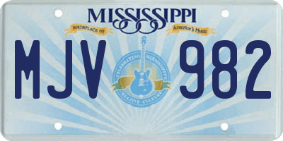 MS license plate MJV982