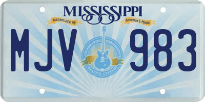 MS license plate MJV983