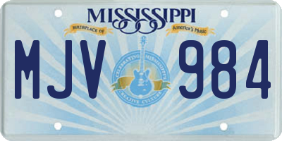 MS license plate MJV984